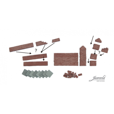 Juweela Brick Wall with Accessoires 2x Wall + Pillar