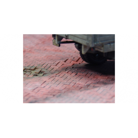 FLEXYWAY Bouwsteenmatten visgraat motief rood